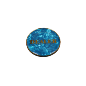 홀덤 딜러버튼 블루 골드 - 프로페셔널 게임 용품 이미지